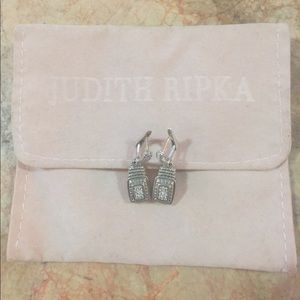 Judith Ripka 925/18K White Sapphire Earrings